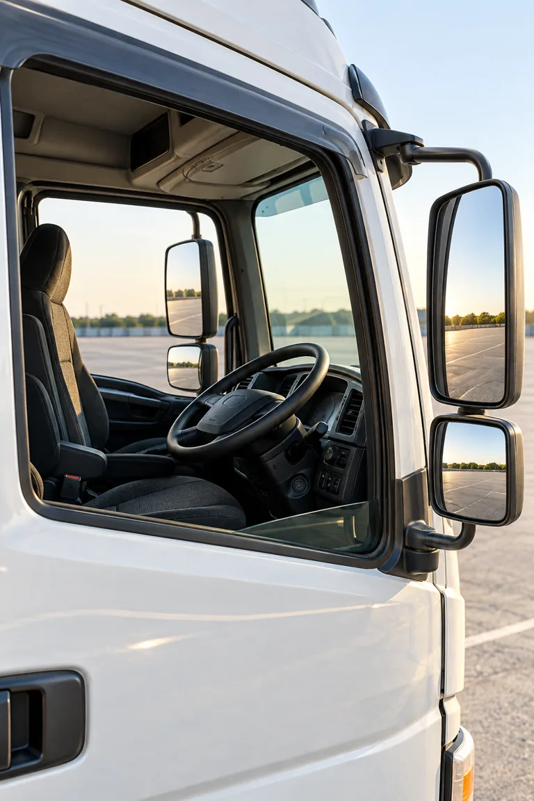 駐車中のトラックの運転席を表したイメージ